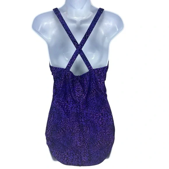 Speedo Womens One Piece Purple Criss Cross Back Swimsuit Size 12 - Picture 2 of 9